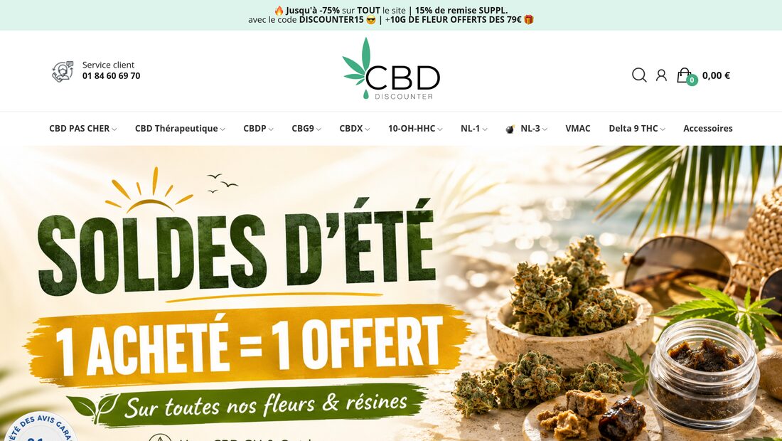 Aperçu du site CBD Discounter