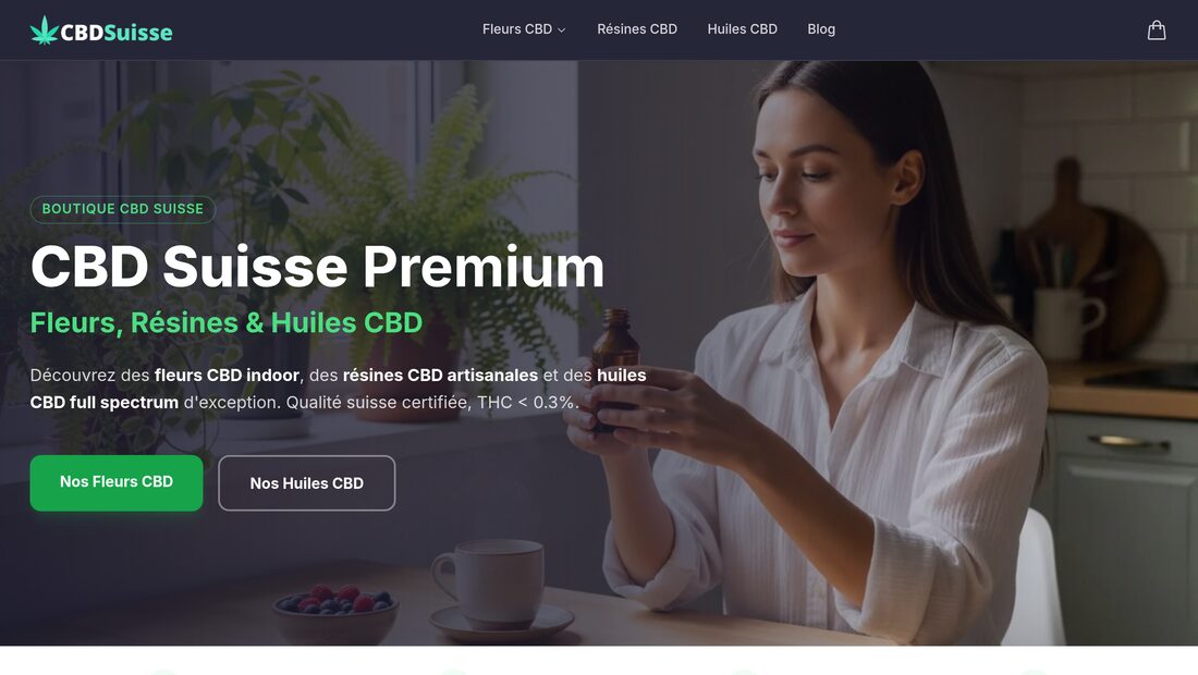 Aperçu du site CBD Suisse