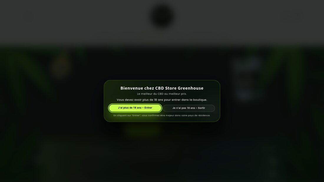 Aperçu du site CBDStore Greenhouse
