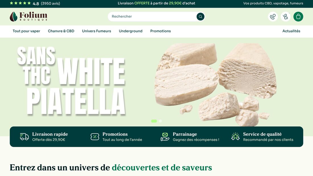 Aperçu du site Folium Boutique