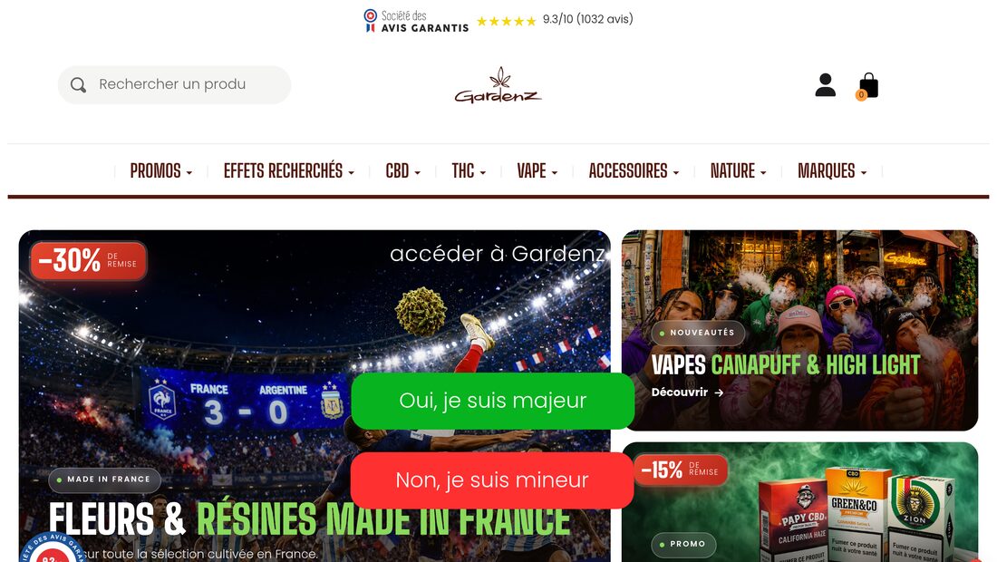 Aperçu du site Gardenz