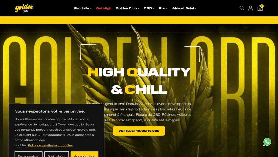 Aperçu du site Golden CBD