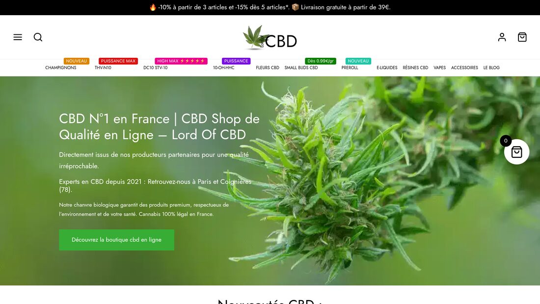 Aperçu du site Lord Of CBD